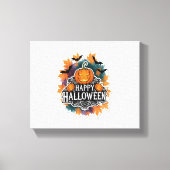 Grappige en spookachtige Halloween Quotes Gelukkig Canvas Afdruk (Voorkant)