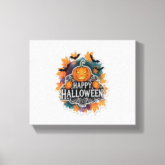 Grappige en spookachtige Halloween Quotes Gelukkig Canvas Afdruk (Voorkant)