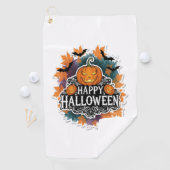 Grappige en spookachtige Halloween Quotes Gelukkig Golfhanddoek (Insitu)