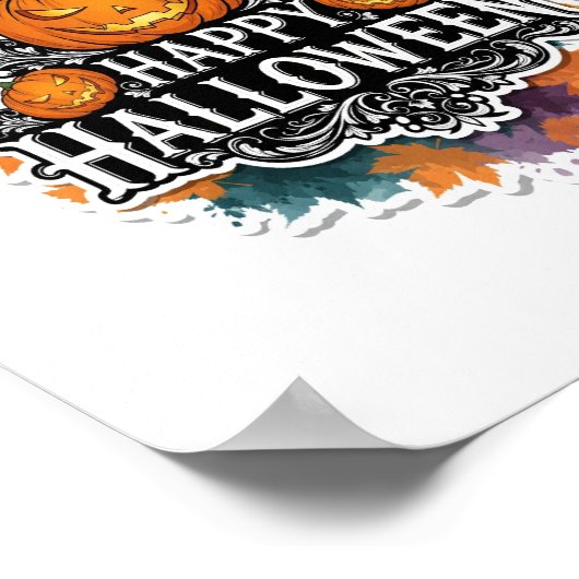 Grappige en spookachtige Halloween Quotes Gelukkig Poster (Hoek)