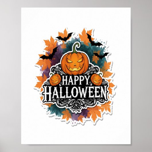 Grappige en spookachtige Halloween Quotes Gelukkig Poster (Voorkant)