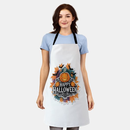 Grappige en spookachtige Halloween Quotes Gelukkig Schort (Gedragen)