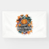 Grappige en spookachtige Halloween Quotes Gelukkig Spandoek (Horizontaal)