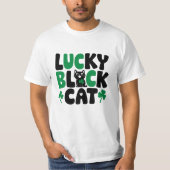 Grappige en Spooky Black Cat Lover Graphics T-shirt (Voorkant)