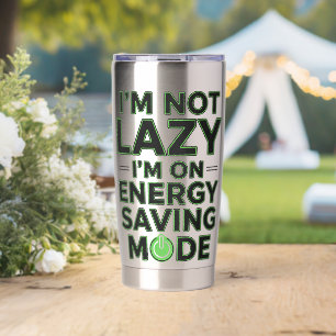 Grappige Energiebesparende Modus Lui Humor Tumbler Geïsoleerde Drinkbeker