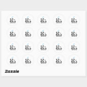 Grappige energiebesparende modus ronde sticker (Vel)