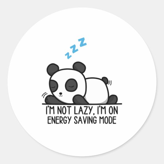 Grappige energiebesparende modus ronde sticker (Voorkant)