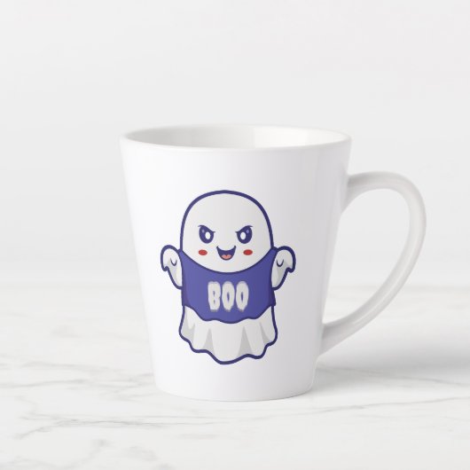 Grappige enge geest illustratie ontwerp latte mok (Rechts)