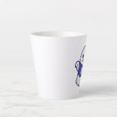 Grappige enge geest illustratie ontwerp latte mok (Voorkant)