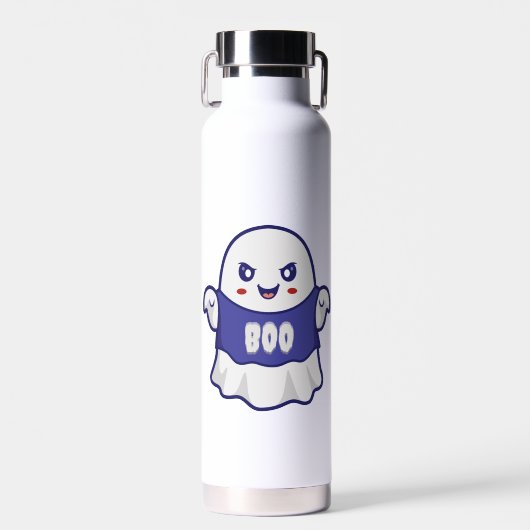 Grappige enge geest illustratie ontwerp waterfles (Voorkant)