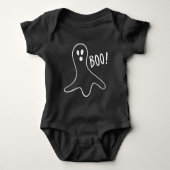 Grappige Enge Ghost Halloween Party Zwart Wit Romper (Voorkant)