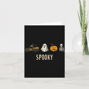 Grappige enge halloween schattige vrachtwagen spoo kaart