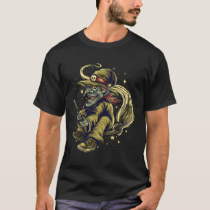 Grappige Enge Heks Halloween Spooky Seizoen Horror T-shirt