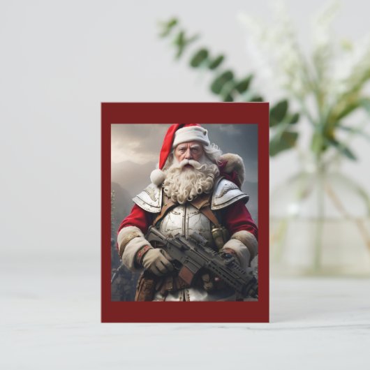 Grappige enge kerstman stoute lijst briefkaart (Staand voorkant)