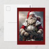 Grappige enge kerstman stoute lijst briefkaart (Voorkant / Achterkant)