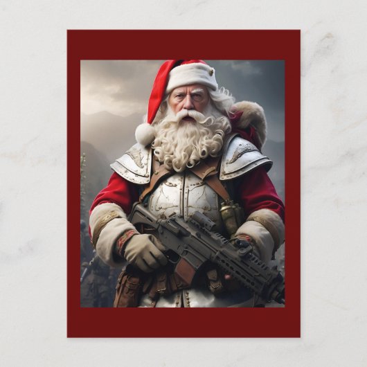 Grappige enge kerstman stoute lijst briefkaart (Voorkant)