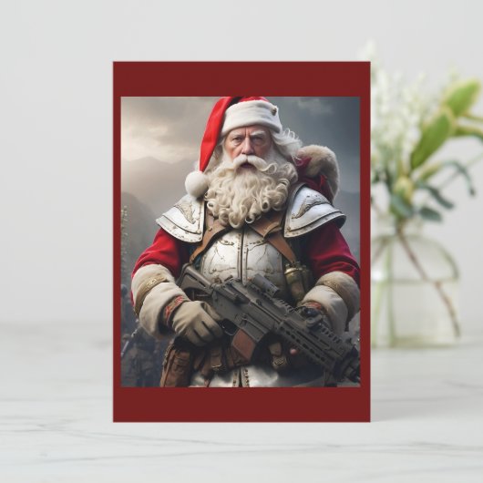 Grappige enge kerstman stoute lijst feestdagenkaart (Staand voorkant)