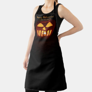 Grappige enge pompoen Happy Halloween Schort