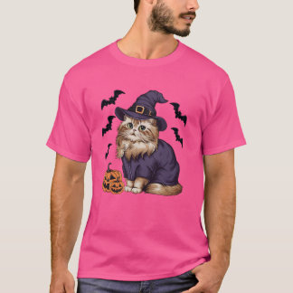 Grappige enge pompoen vleermuis heks Pet Perzische T-shirt