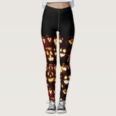 Grappige enge pompoenen Happy Halloween Leggings (Voorkant)