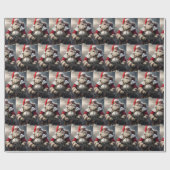 Grappige enge Santa Ondeugend Lijst Cadeaupapier (Vlak)