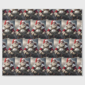 Grappige enge Santa Ondeugend Lijst Cadeaupapier (Vlak)