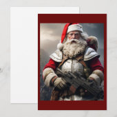 Grappige enge Santa Ondeugend Lijst Feestdagenkaart (Voorkant / Achterkant)