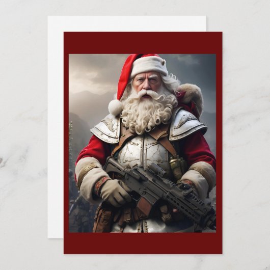 Grappige enge Santa Ondeugend Lijst Feestdagenkaart (Voorkant / Achterkant)