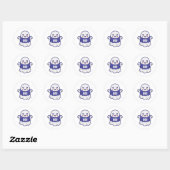 Grappige enge spookillustratie ontwerp ronde sticker (Vel)