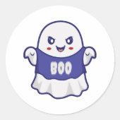 Grappige enge spookillustratie ontwerp ronde sticker (Voorkant)