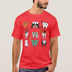 Grappige enge tandheelkundige Halloween-tandarts C T-shirt