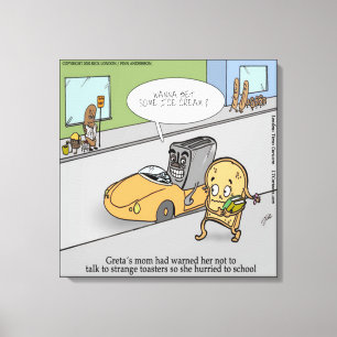 Grappige enge toaster canvasprint canvas afdruk