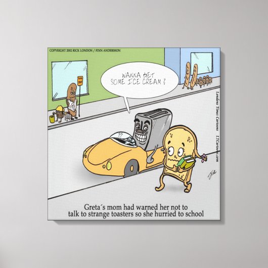 Grappige enge toaster canvasprint canvas afdruk (Voorkant)