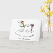 Grappige Engel van Buffalo Snow Humor Wenskaart Kaart (Gele Bloem)