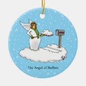 Grappige Engel van Buffalo Xmas Ornament (Voorkant)