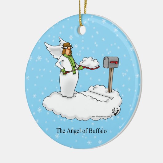 Grappige Engel van Buffalo Xmas Ornament (Links)