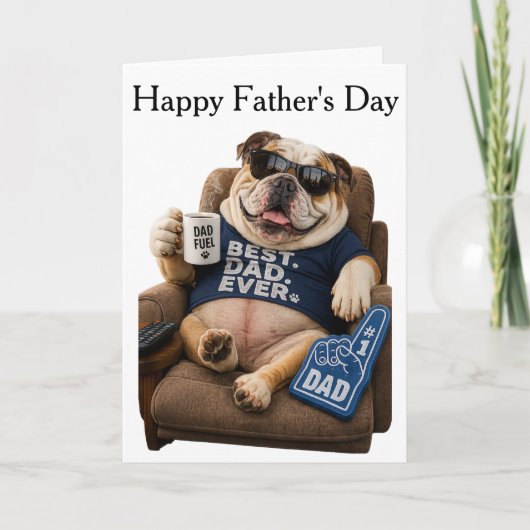 GRAPPIGE ENGELSE BULDOG VADERDAG KAART (Voorkant)