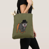 Grappige Engelse Bulldog Detective Canvas tas (Dichtbij)