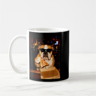 Grappige Engelse Bulldog Eet Pizza Cool Honden Hum Koffiemok