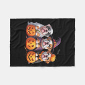 Grappige Engelse Bulldog Geest Franse Hond Hallowe Fleece Deken (Voorkant (Horizontaal))