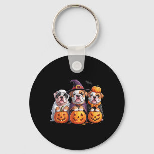 Grappige Engelse Bulldog Geest Franse Hond Hallowe Sleutelhanger