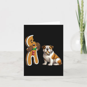 Grappige Engelse Bulldog Hond Bijt in Peperkoek Ke Kaart