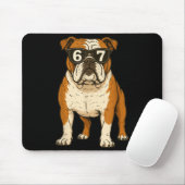 Grappige Engelse Bulldog Hond Sungles 67 Zes Zeven Muismat (Met muis)