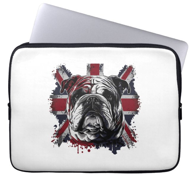 Grappige Engelse bulldog Laptop Sleeve (Voorkant)