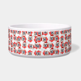 Grappige Engelse Bulldog Naam Kerst Patroon Voerbakje