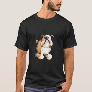 Grappige Engelse Bulldog Schattige Rimpelige Hond  T-shirt