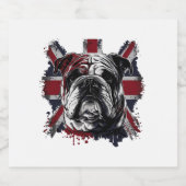 Grappige Engelse bulldog Sparkling Wijnetiket (Enkel label)