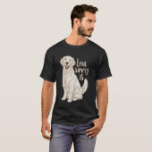 Grappige Engelse Crème Golden Retriever Moeder Vad T-shirt (Voorkant volledig)