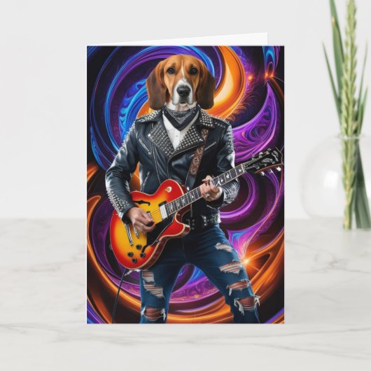 Grappige Engelse Foxhound Rocker Kaart (Voorkant)