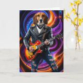 Grappige Engelse Foxhound Rocker Kaart (Gele Bloem)